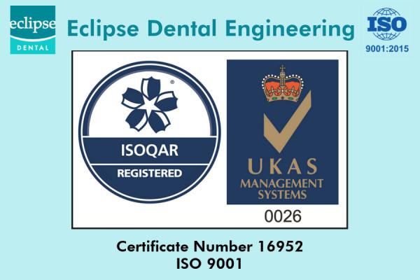 Eclipse Dental is now ISO 9001:2015 Certified